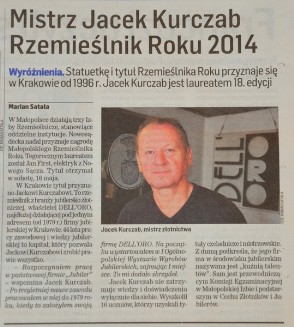 Mistrz Jacek Kurczab – Rzemieślnikiem Roku 2014